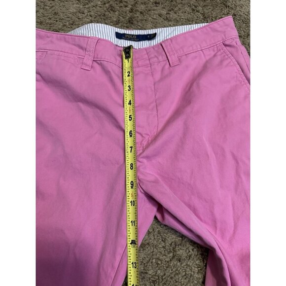 POLO RALPH LAUREN Pink Chino Casual Pants Flat Front Straight Leg Sz 4 30x28 - Picture 6 of 8